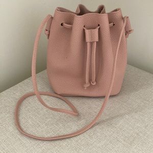 Pink Leather Bucket Bag